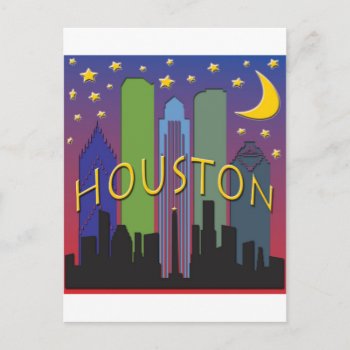 Houston Skyline Nightlife Postcard by theJasonKnight at Zazzle