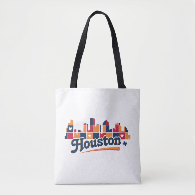 Houston Skyline Patchwork Tote Bag (Front)