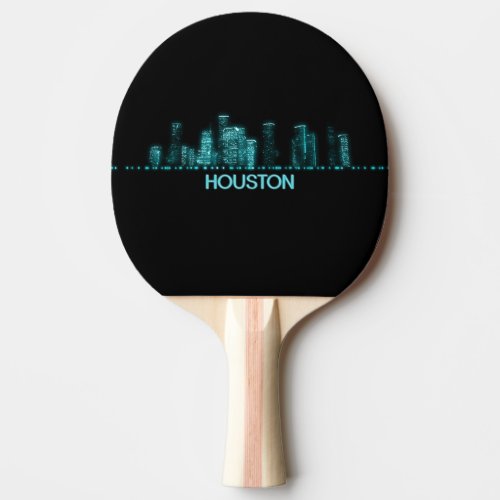 Houston Skyline Ping Pong Paddle