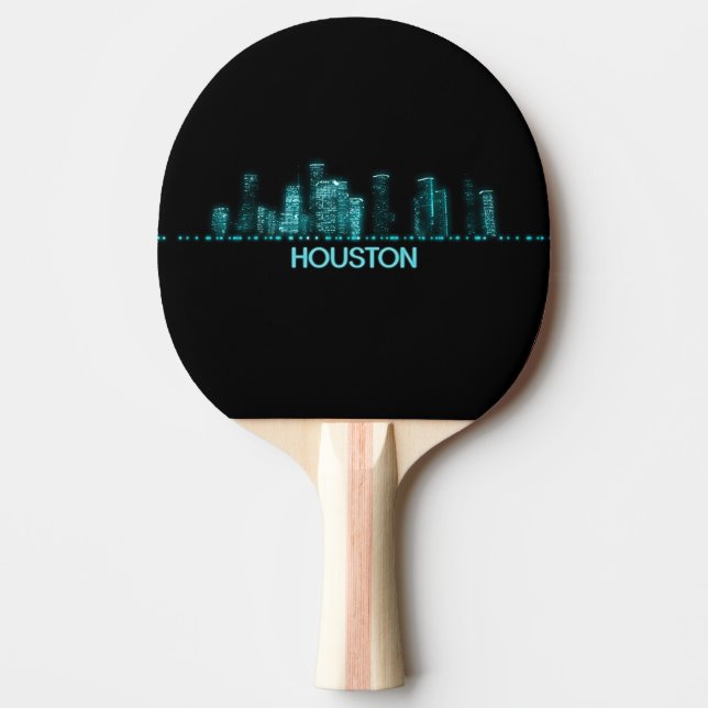 Houston Skyline Ping Pong Paddle (Front)