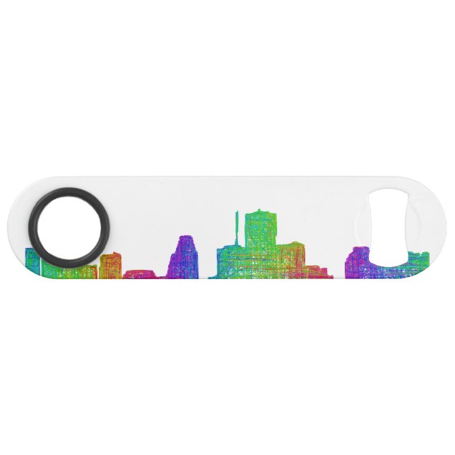 Houston skyline speed bottle opener (Back Horizontal)