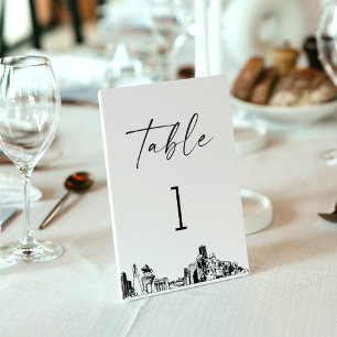 Houston Skyline Table Number 3.5x5 Card