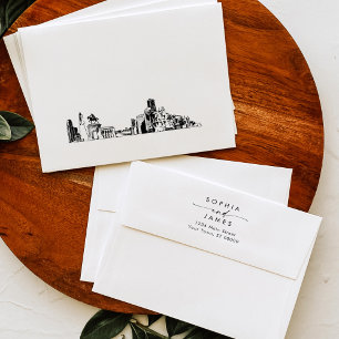 Houston Skyline Wedding Cityscape Envelope