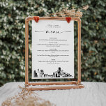 Houston Skyline Wedding Dinner Menu Card 5x7<br><div class="desc">The Skyline Collection is a stunning assortment of meticulously sketched city skylines that capture the essence of iconic urban landscapes. Perfectly suited for metropolitan weddings or destination weddings alike,  this collection embodies the timeless charm of cityscapes and brings an elegant touch to your special day.</div>