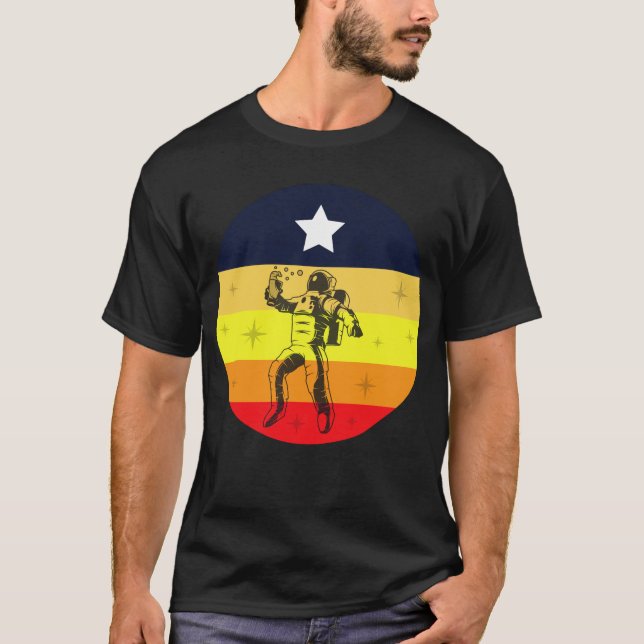 Houston Space City Astronaut Skyline T-Shirt (Front)
