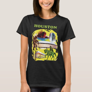 Houston Space City Retro Green Travel T-Shirt