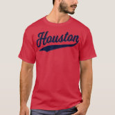 HOUSTON SPORTS SCRIPT CURSIVE TEXT CLASSIC SWOOSH T-Shirt