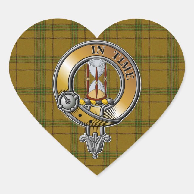 Houston Tartan & Badge Heart Sticker (Front)