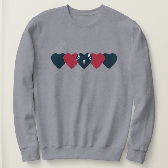 Houston Texans Heart Football Dark Sweatshirt (Design Front)