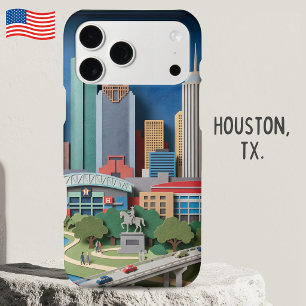 Houston Texas America Layered Paper Art Diorama iPhone 17 Pro Max Case