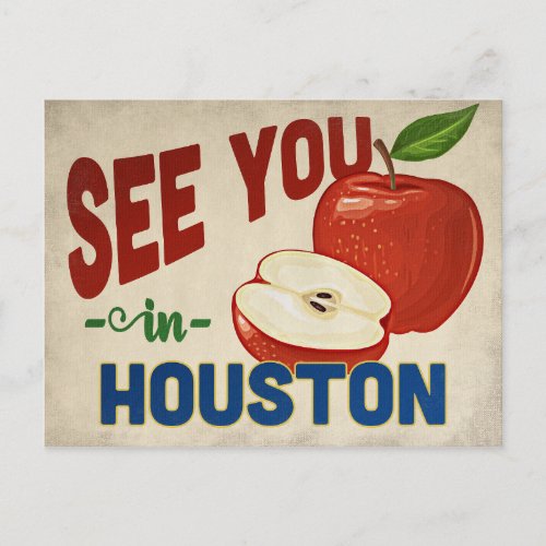 Houston Texas Apple _ Vintage Travel Postcard