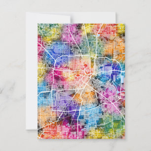 Houston Texas City Map Postcard