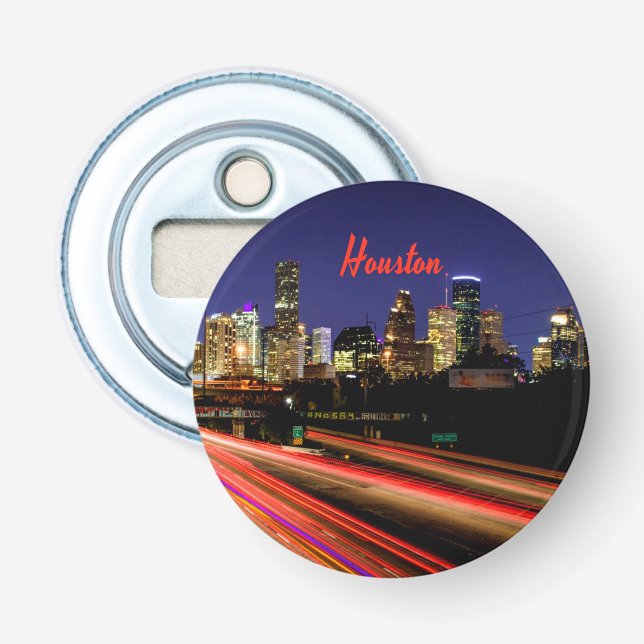 Houston Texas City Skyline Bottle Opener (Front)