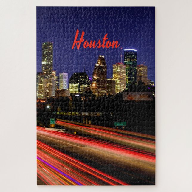 Houston Texas City Skyline Jigsaw Puzzle (Vertical)