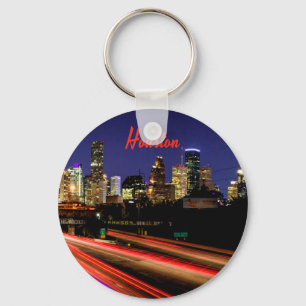 Houston Texas City Skyline Keychain