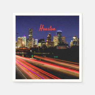 Houston Texas City Skyline Napkins