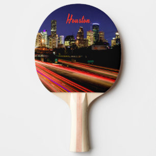Houston Texas City Skyline Ping Pong Paddle