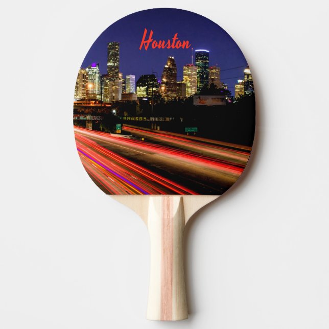 Houston Texas City Skyline Ping Pong Paddle (Front)
