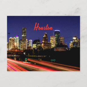 Houston Texas City Skyline Postcard