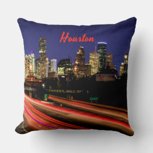 Houston Texas City Skyline Throw Pillow