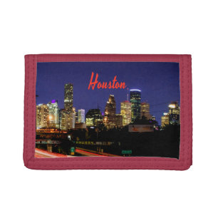 Houston Texas City Skyline Trifold Wallet