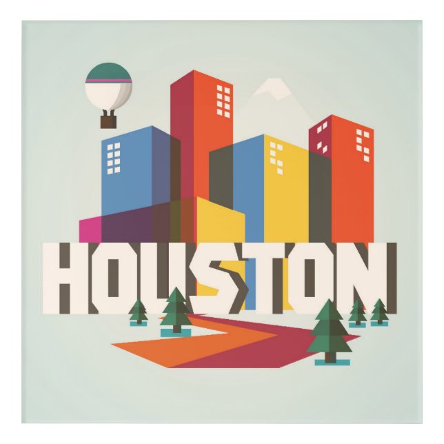 Houston, Texas | Cityscape Design Acrylic Print (Front)