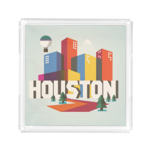 Houston, Texas Cityscape Design Acrylic Tray