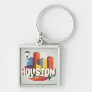 Houston, Texas   Cityscape Design Keychain