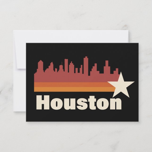 Houston Texas Cityscape Vintage  Card (Front)