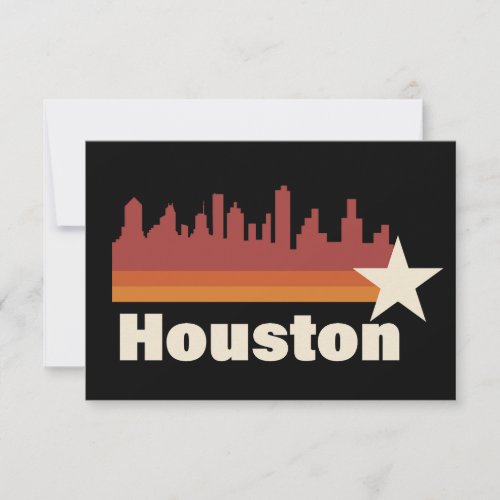 Houston Texas Cityscape Vintage  Card