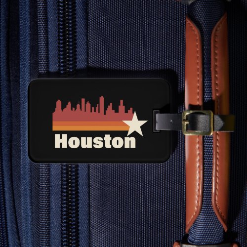 Houston Texas Cityscape Vintage  Luggage Tag