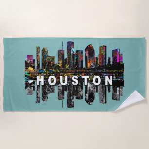 Houston, Texas covered in graffiti Beach Towel