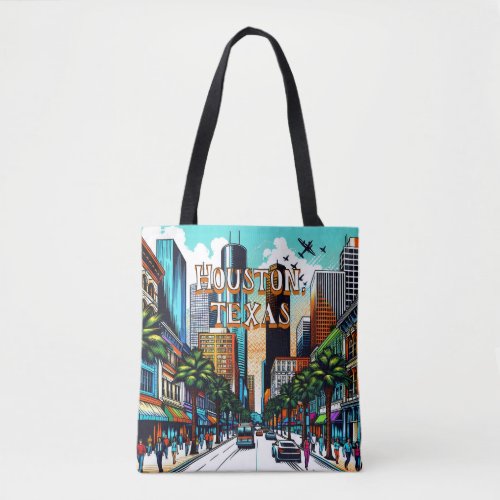Houston Texas Downtown City View Abstract Art Tote Bag
