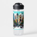Houston, Texas Downtown City View Abstract Art Water Bottle
