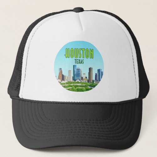 Houston Texas Downtown Vintage Trucker Hat