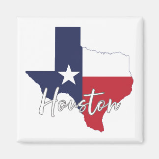 Houston, Texas Flag Map Magnet