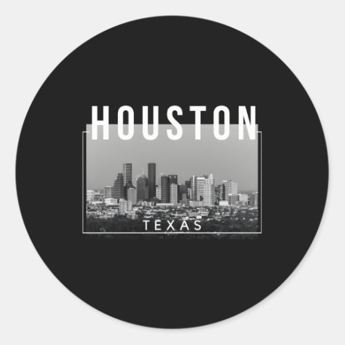Houston Texas H_Town The Big H Classic Round Sticker