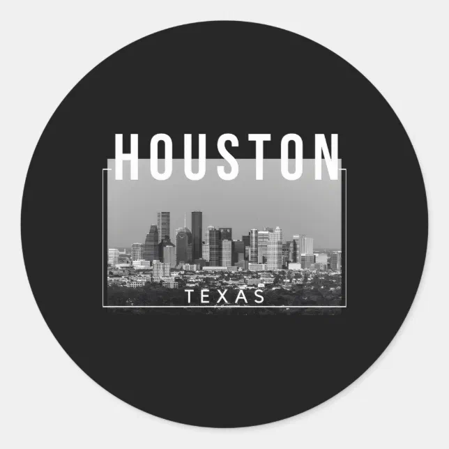 Houston Texas H Town The Big H Classic Round Sticker Zazzle