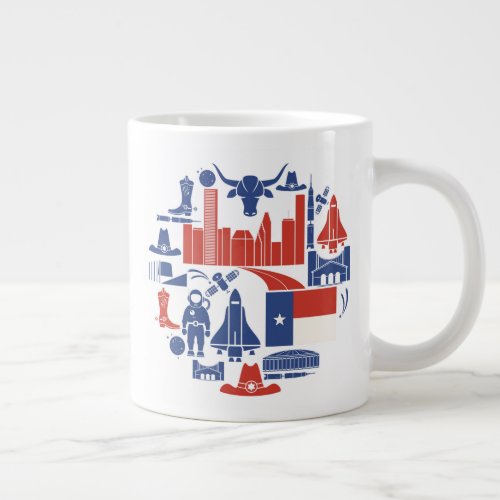 Houston Texas Icons Giant Coffee Mug