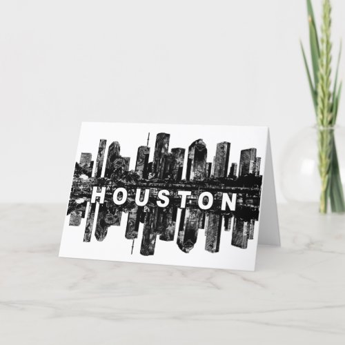 Houston Texas in black ink card