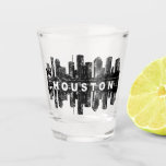 Houston Texas In Black Ink Shot Glass at Zazzle