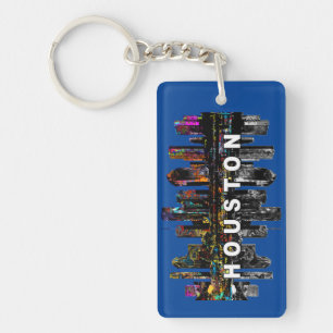 Houston, Texas in graffiti Keychain
