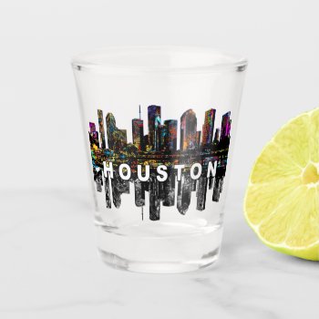 Houston Texas In Graffiti  Shot Glass by stickywicket at Zazzle