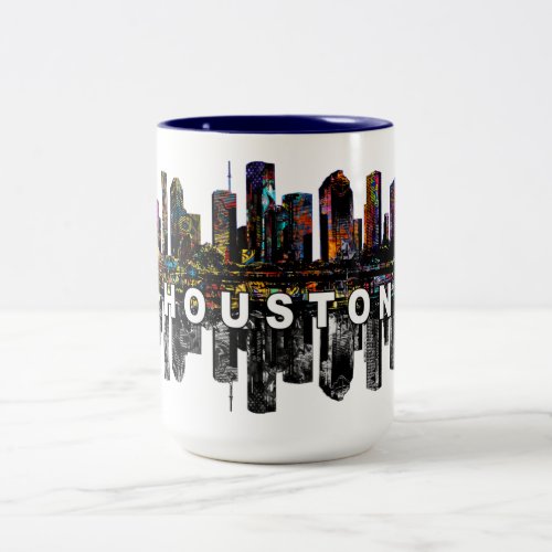 Houston Texas in graffiti  Two_Tone Coffee Mug