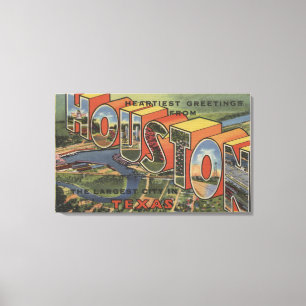 Houston, Texas - Large Letter Scenes 2 Canvas Print