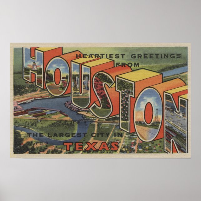 Houston, Texas - Large Letter Scenes 2 Poster (Front)