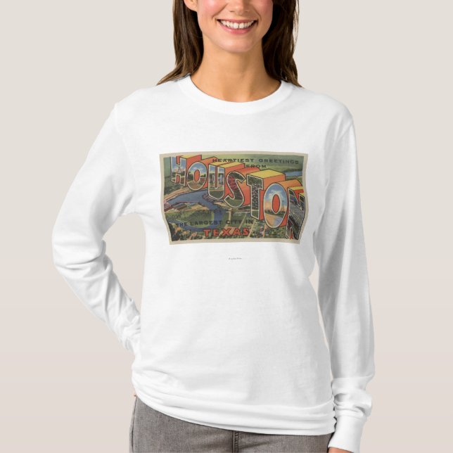 Houston, Texas - Large Letter Scenes 2 T-Shirt (Front)