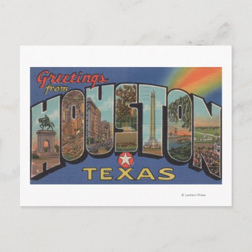 Houston Texas _ Large Letter Scenes 3 Postcard