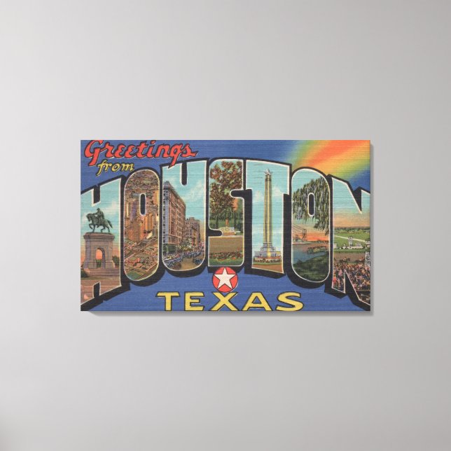 Houston, Texas - Large Letter Scenes Canvas Print (Front)