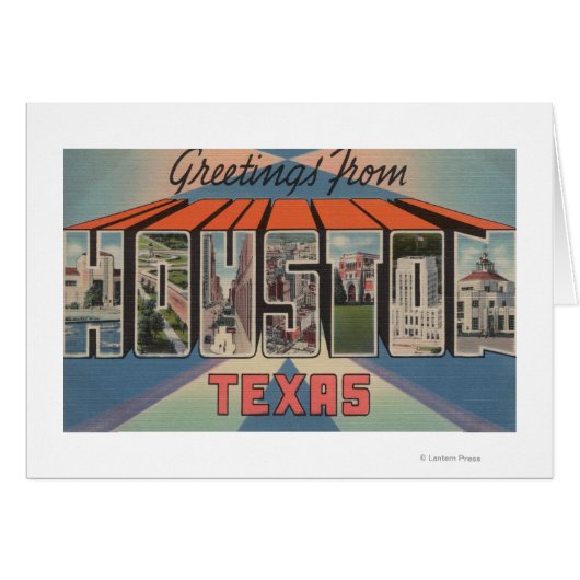 Houston, Texas - Large Letter Scenes Cards (Front Horizontal)